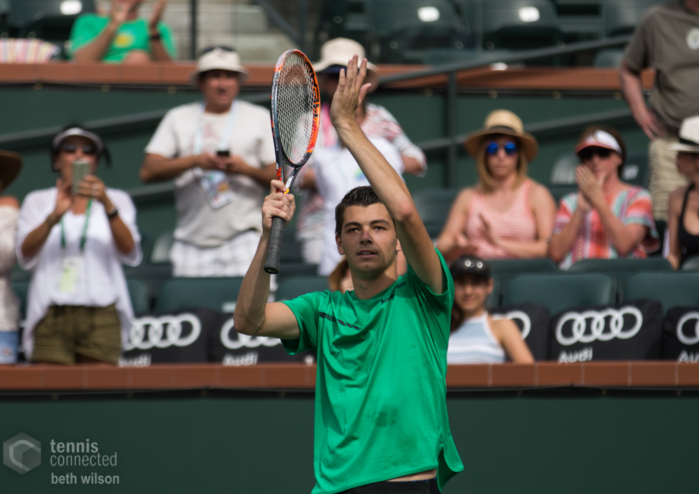 Fritz, Anderson, Edmund and Evans advance at BNP Paribas Open; Coric ousted