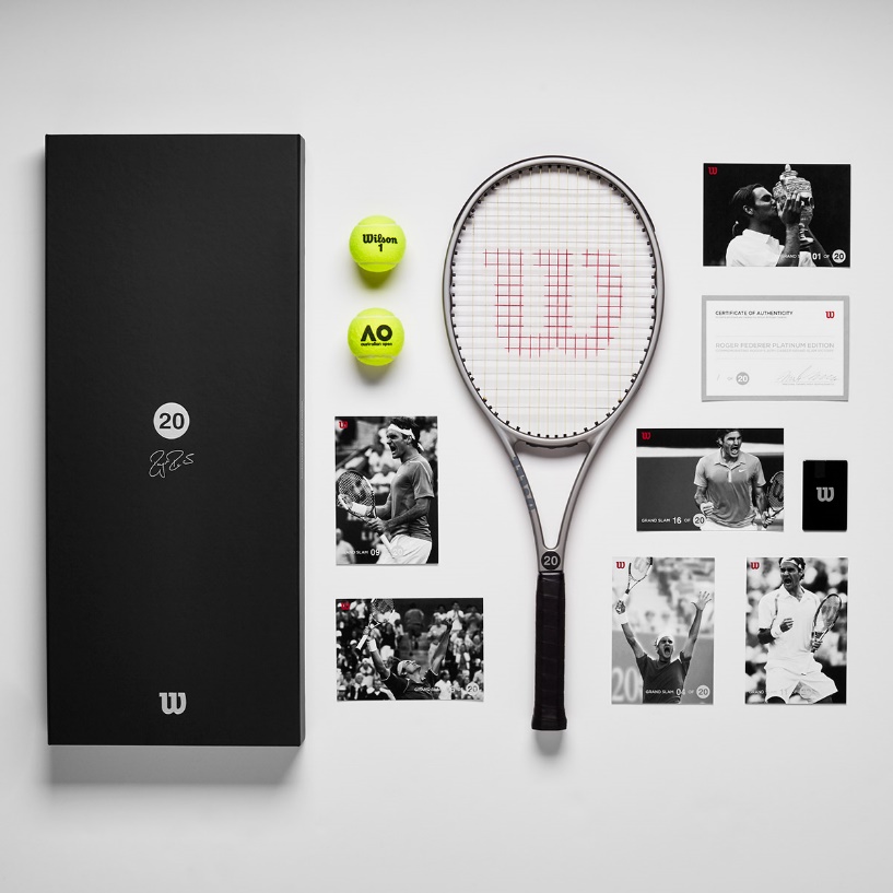 Wilson Tennis Presents Platinum Racket to Roger Federer for 20th Grand Slam Title