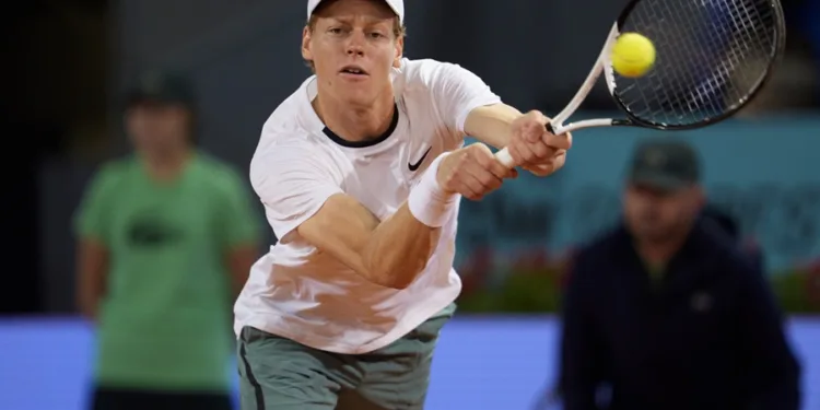 Jannik Sinner in action at the Madrid Open.