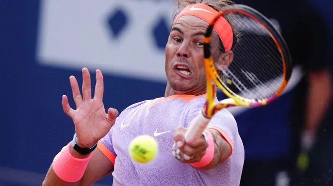 Rafael Nadal takes part in the Madrid Open in 2024.