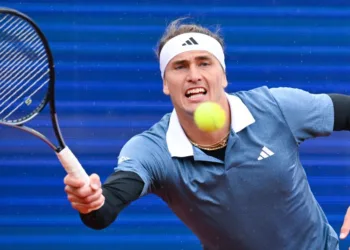 Alexander Zverev in action at the BMW Open in Munich, Germany.