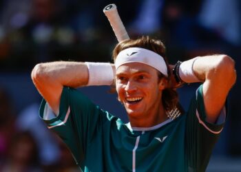 Andrey Rublev at the Madrid Open.