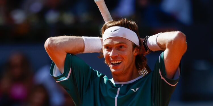 Andrey Rublev at the Madrid Open.