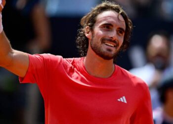 Tsitsipas at the Italian Open.
